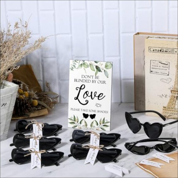 Polycarbonate Wedding Sunglasses Set with Wood Sign and Cards main image 6